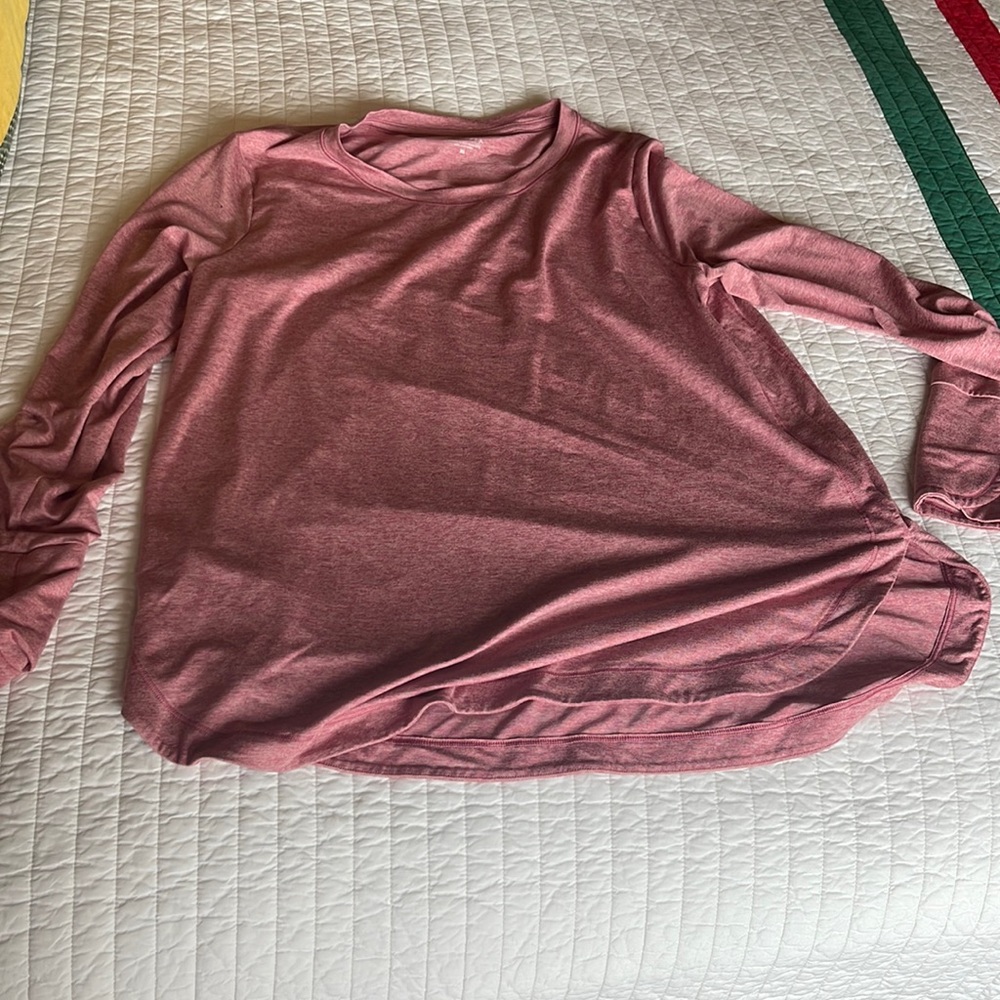 Athleta Uptempo Long sleeve Top-Heathered Pink
